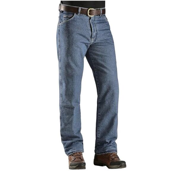 NWT Wrangler Men’s Rugged Wear Relaxed Fit Thermal Lined Jeans Size 34X32 - Picture 1 of 11